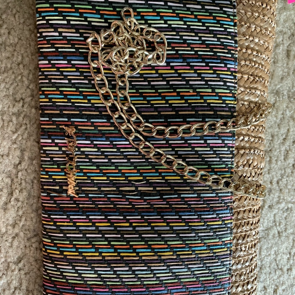 Coconut/lemon Betsey Johnson Straw Crossbody - Picture 6 of 10